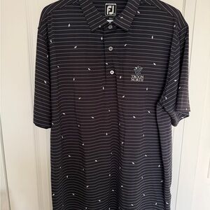 Footjoy Troon North Men’s Black Striped Golf Polo